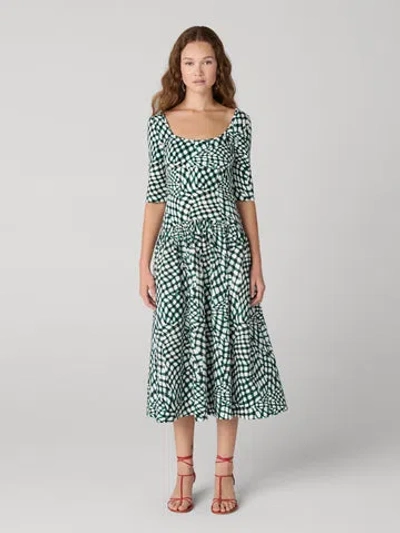 Diane Von Furstenberg Marine Dress In Green