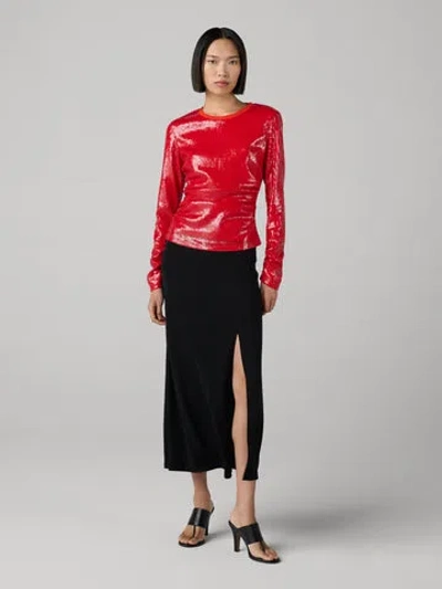 Diane Von Furstenberg Marlene Sequin Top In Red