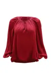 Diane Von Furstenberg Marnie Blouse In Burgundy Silk In Red