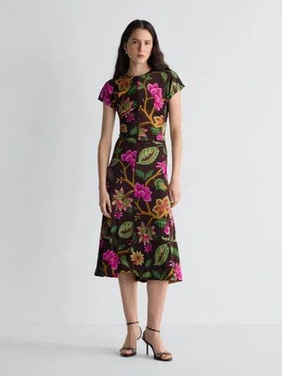 Diane Von Furstenberg Mavis Short Sleeve Midi Dress In Multi