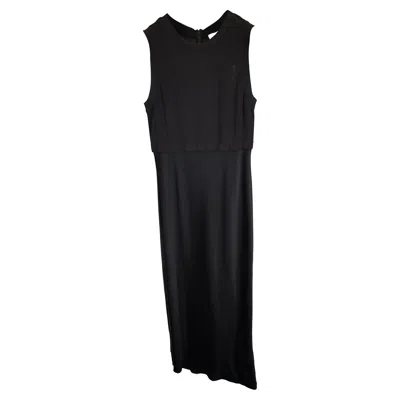 Diane Von Furstenberg Maxi Layered Effect Sleeveless Dress In Black Viscose