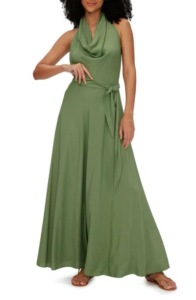 Diane Von Furstenberg Mckibbin Halter Neck Maxi Dress In Green | ModeSens