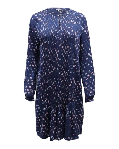 Diane Von Furstenberg Meadow Floral Print Dress In Blue Silk