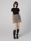 Diane Von Furstenberg Melina Mini Skirt In Tiny Shadow Twigs Warm Sand
