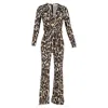 Diane Von Furstenberg Melinda Wrap Jumpsuit In Animal Print Silk In Multi