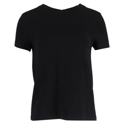 Diane Von Furstenberg Melissa Short-sleeve Back Zip Top In Black Triacetate