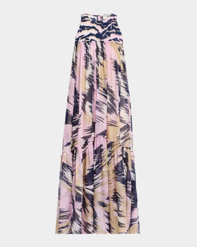 Diane Von Furstenberg Melisse Abstract-print Trapeze Maxi Dress In Multi