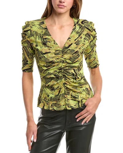 Diane Von Furstenberg Melisse Reversible Mesh Top In Black