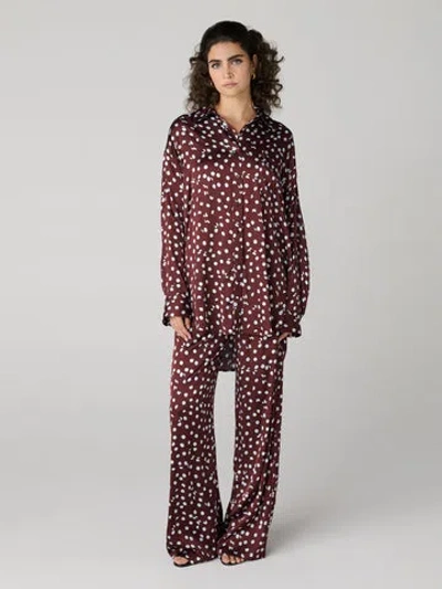 Diane Von Furstenberg Mercer Blouse In Burgundy