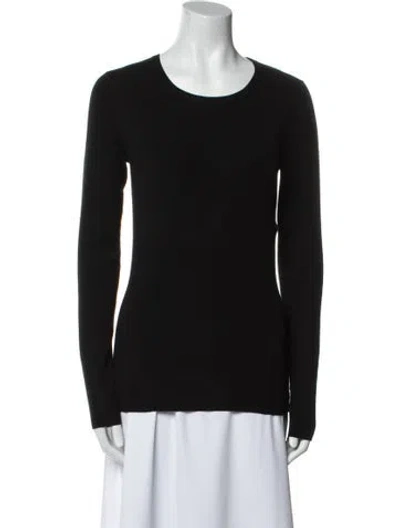 Pre-owned Diane Von Furstenberg Merino Wool Scoop Neck Sweater In Black