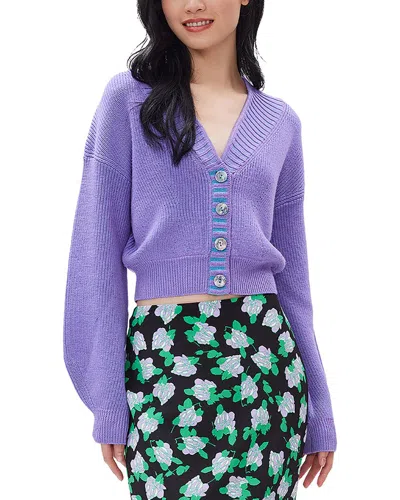 Diane Von Furstenberg Merl Wool-blend Cardigan In Purple