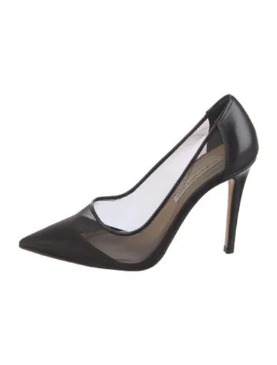Pre-owned Diane Von Furstenberg Mesh Mesh Accents Pumps In Black
