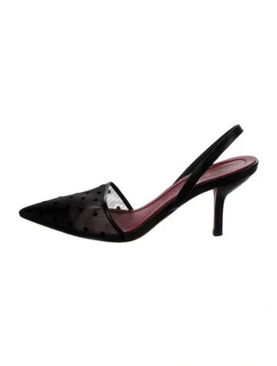 Pre-owned Diane Von Furstenberg Mesh Mesh Accents Slingback Pumps In Black