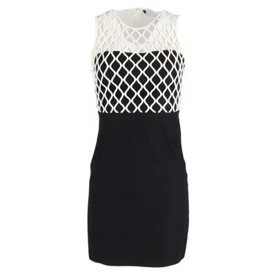 Diane Von Furstenberg Mesh Top Mini Dress In Black Viscose