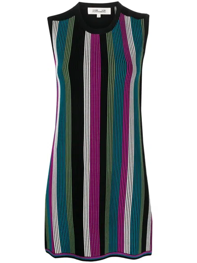 Diane Von Furstenberg Meta Striped Minidress In Multi