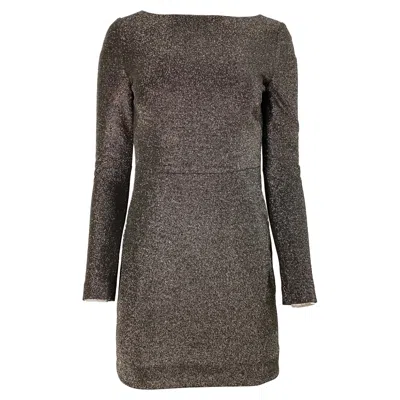 Diane Von Furstenberg Metallic Mini Dress In Grey Cotton In Gray
