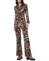 Diane Von Furstenberg Michele Wrap-effect Leopard-print Jersey Wide-leg Jumpsuit In Brown