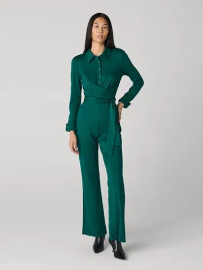 Diane Von Furstenberg Michele Jumpsuit In Green