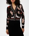 Diane Von Furstenberg Midge Button-down Jacquard Knit Cardigan In Jungle Cat