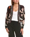 Diane Von Furstenberg Midge Button-down Jacquard Knit Cardigan In Brown