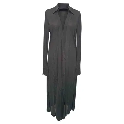Diane Von Furstenberg Midi Shirt Dress In Black Viscose In Gray