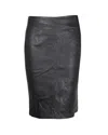 Diane Von Furstenberg Midi Skirt In Black Leather In Black
