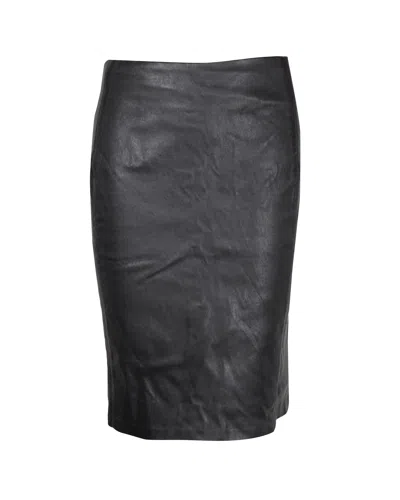 Diane Von Furstenberg Midi Skirt In Black Leather