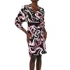 Diane Von Furstenberg Mikah Long Sleeve Wrap Dress In Multi
