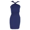 Diane Von Furstenberg Mini Dress In Blue Polyester In Blue