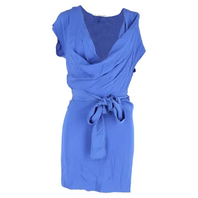 Diane Von Furstenberg Mini Dress In Blue Polyester