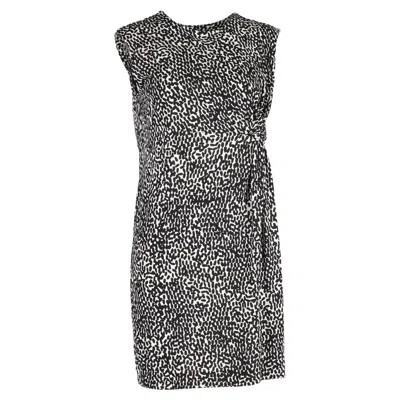 Diane Von Furstenberg Mini Printed Twist Dress In Black Silk