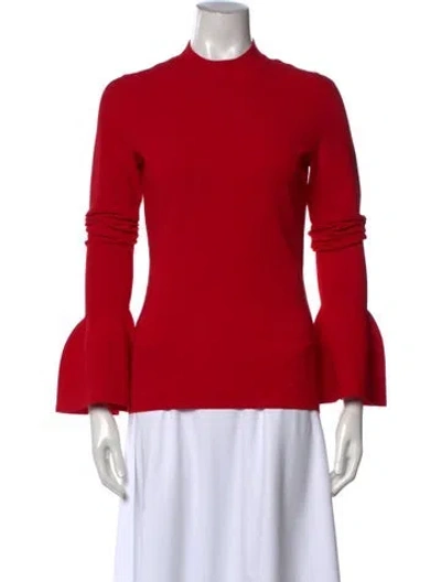 Pre-owned Diane Von Furstenberg Mock Neck Sweater In Red