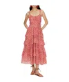 Diane Von Furstenberg Modena Tiered Cotton And Silk-blend Voile Midi Dress In Pink