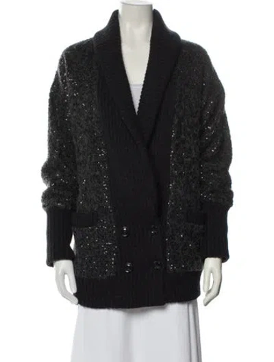 Pre-owned Diane Von Furstenberg Mohair Jacket In Black