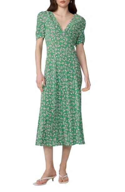 Diane Von Furstenberg Molly Floral Midi Dress In Green