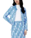 Diane Von Furstenberg Morgaine Logo-jacquard Cardigan In Blue