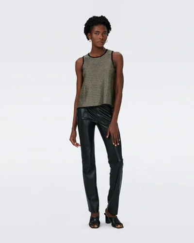 Diane Von Furstenberg Morgause Metallic Knit Jacquard Top