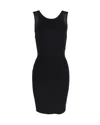 Diane Von Furstenberg Moscow Mesh Insert Knit Dress In Black Rayon In Black