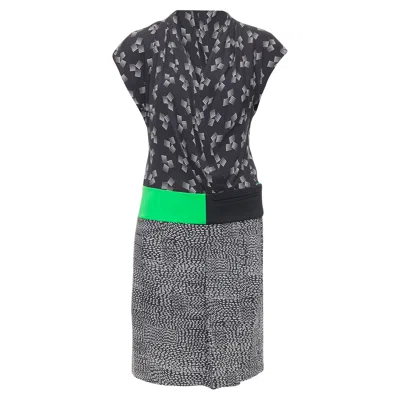 Diane Von Furstenberg Multi Print Silk Blend Wrap Dress In Green