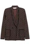 Diane Von Furstenberg Tailored Single-breasted Jacket With Geometric Pattern In Brown