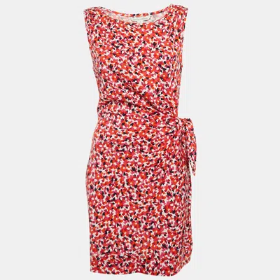 Pre-owned Diane Von Furstenberg Multicolor Printed Jersey Mini Della Dress L