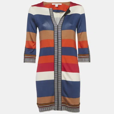 Pre-owned Diane Von Furstenberg Multicolor Printed Mini Dress S