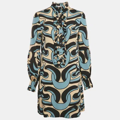 Pre-owned Diane Von Furstenberg Multicolor Printed Silk Shift Dress M