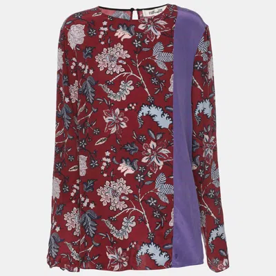 Pre-owned Diane Von Furstenberg Multicolor Silk Blouse Xl
