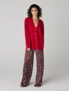Diane Von Furstenberg X Henry Zankov Murano Oversized Silk-back Cardigan In Red