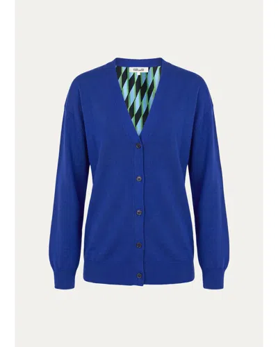 Diane Von Furstenberg Murano Geometric Mixed Media Cardigan In Multi