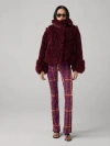 Diane Von Furstenberg Natalia Reversible Coat In Burgundy