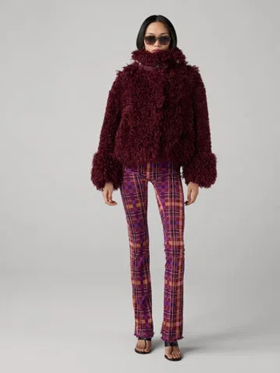 Diane Von Furstenberg Natalia Reversible Coat In Burgundy