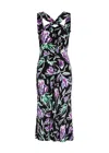 Diane Von Furstenberg Neely Floral-print Midi Dress In Black