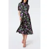 Diane Von Furstenberg Nella Midi Dress In Tulip Fields Violet Lg